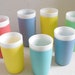 Colorful Set of Tall and Short 1960's Bolero Tumblers