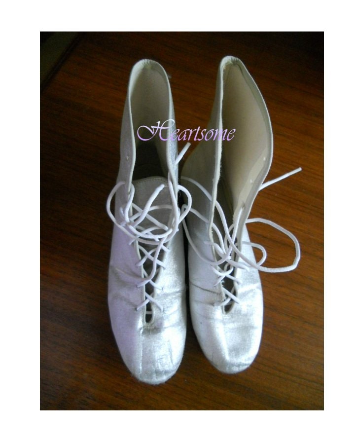 Vintage 80's silver boots booty booties dance Taffy Robot