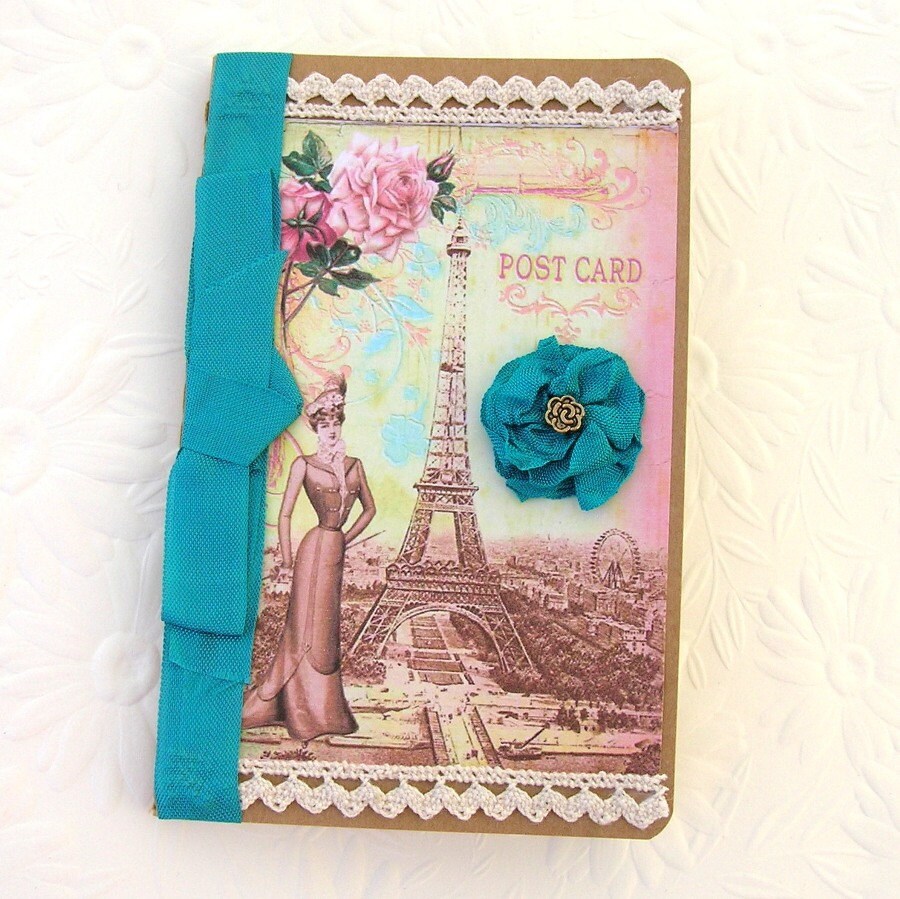 Notebook Pocketbook Journal Postcard French by EnchantedQuilling