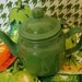 Small Vintage Green Enamel Teapot