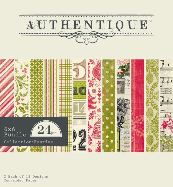 6x6 Paper Pad Christmas Scrapbooking Paper Pack Authentique