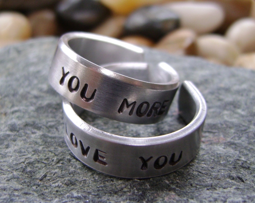 I Love You / I Love You More Rings Hand Stamped Rings All