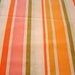 Vintage Full Fitted Striped Yellow and Pink Sheet/ Reclaimed Bed Linens