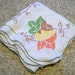 Vintage Tablecloth, Embroidered Tablecloth, Hand Embroidery, Leaf Tablecloth