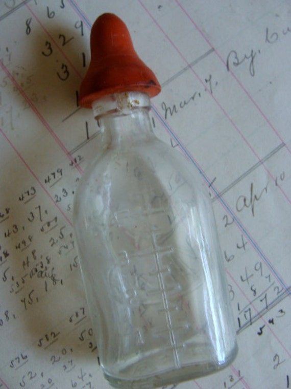 Rare Antique Glass Doll Baby Bottle