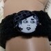 Stretchy Black Cuff Bracelet with Button Closure - Ready To Ship