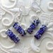 Retro, Dichroic Fused Glass Earrings, Glass Earrings, Funky, Blue Earrings X3028