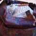 KNITTING BAG APRON - Foliage Batik Fabric