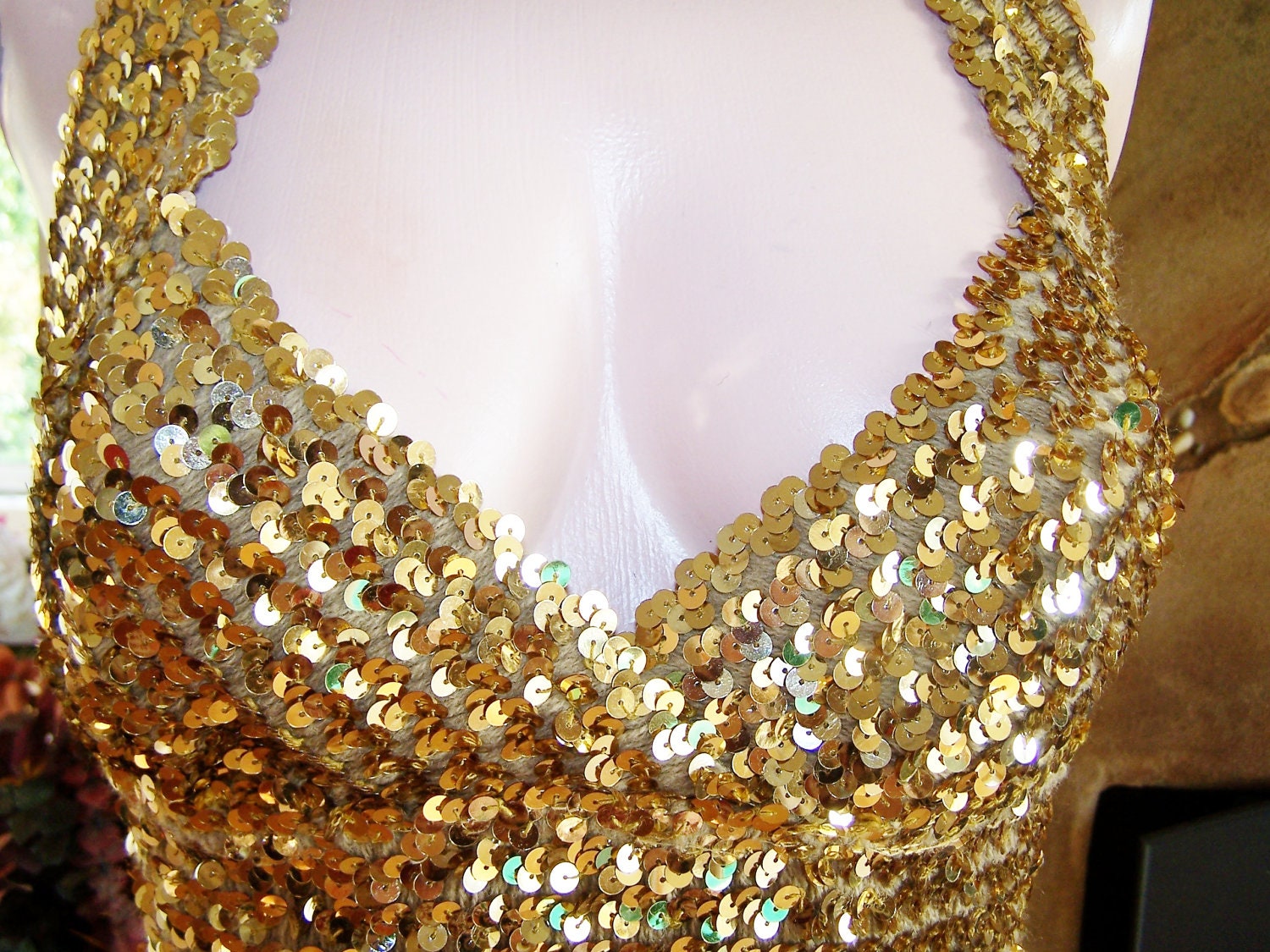 golden sequin top