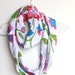 Infinity Scarf. Circle Cowl Scarf. Bright Floral Jersey Cotton. For Her. Women Spring Fashion. Scarf Accessory. Rainbow Garden.