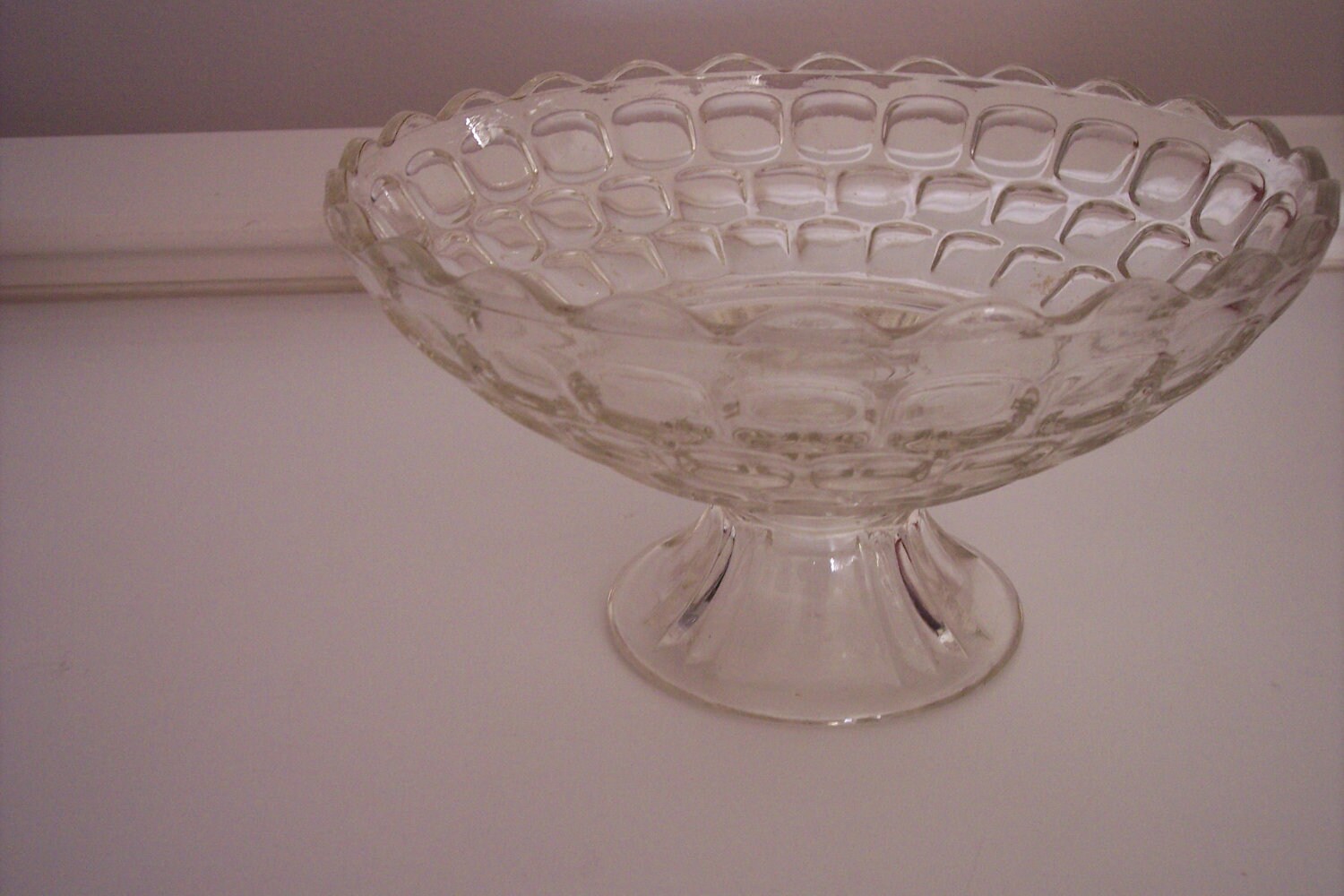 Vintage clear glass serving bowl