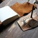Large natural wood pen holder with Tree of Life