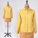 1960's Mustard Checkered Blouse - Yellow White Cotton Boyfriend Shirt