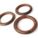 Rustic Pink Brown Wood Round Link 36mm - Set of 3 Wooden Pendants Beads