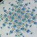 Vintage 13" Pretty Pink and Blue Floral Wedding Favors Handkerchief, 7446