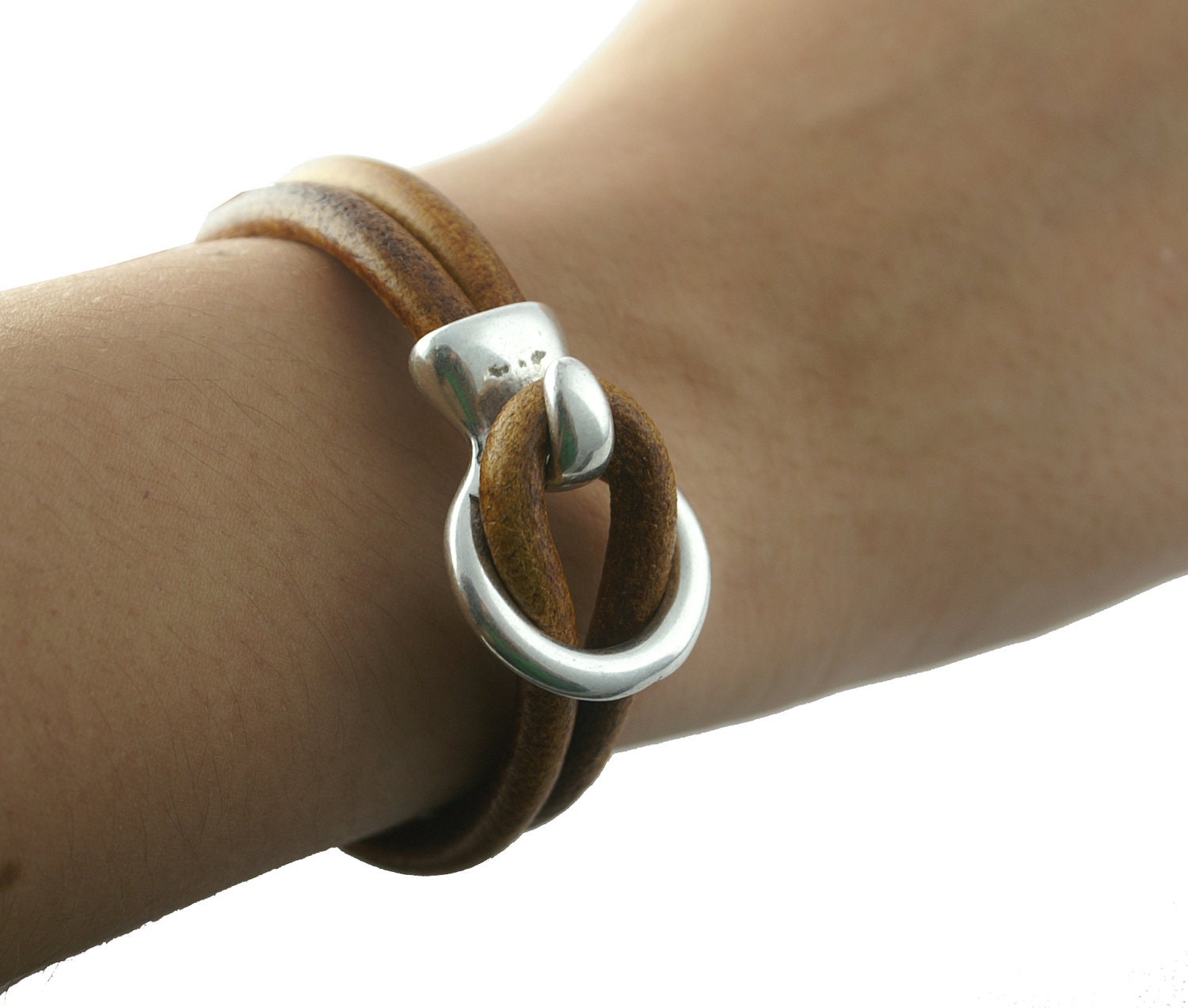 Antique Silver HOOK & LOOP Leather Clasp / Leather Closure