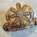 Pretty tortoise look brooch with aurora borealis crystals