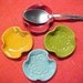 4 Colorful Spoon Rests READY NOW Red Lime Aqua Tangerine Tea Bag Caddy Wasabi Dish Chopstick Holders Festive Colors Handy Dishes