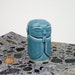SECONDS - blue glazed porcelain Jizo - 2.5 in tall