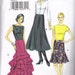 Semi Fitted Ruffled tulip Skirt Vogue 8858 Sewing Pattern Size Xs, S, M 6, 8, 10, 12, 14