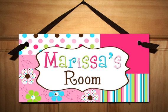 Flower Candy Girl Teen DOOR SIGN Kids Bedroom Playroom Wall