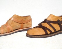 Sandales grecques en cuir pour hommes de la GrÃ¨ce