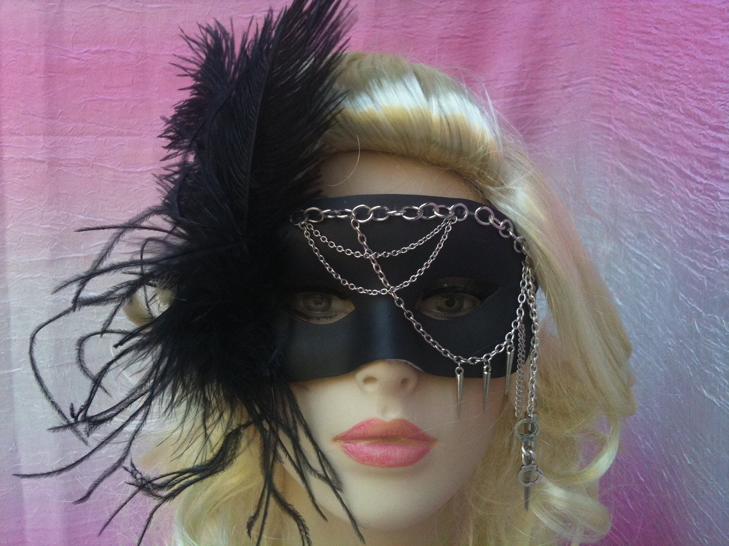 Black Biker Gothic Masquerade Mask by RomanticDesires on Etsy