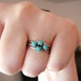 Vintage silver and turquoise triplicate ring- size 7 to 7.5