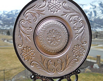 Plum Tiara - Vintage Glass Plate Upcycled into a Windchime