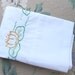 Vintage Lily Pad Pillowcase, Cotton Blend Embroidered Pillowcase, Vintage Bedding
