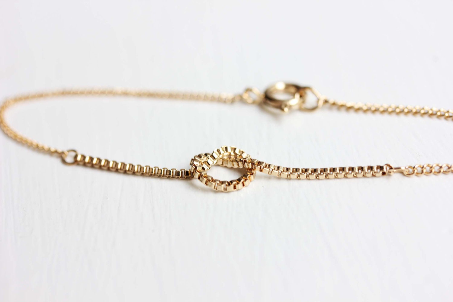 Gold Knot Bracelet by diamentdesigns on Etsy