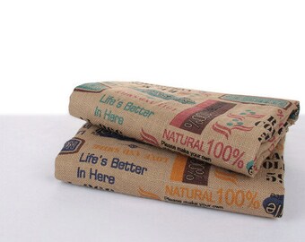 100% Natural Eco Friendly Bag Mart Collection - Natural Raw Linen, Sacking Fabric (1/2 Yard, 17.7x 37 Inches)