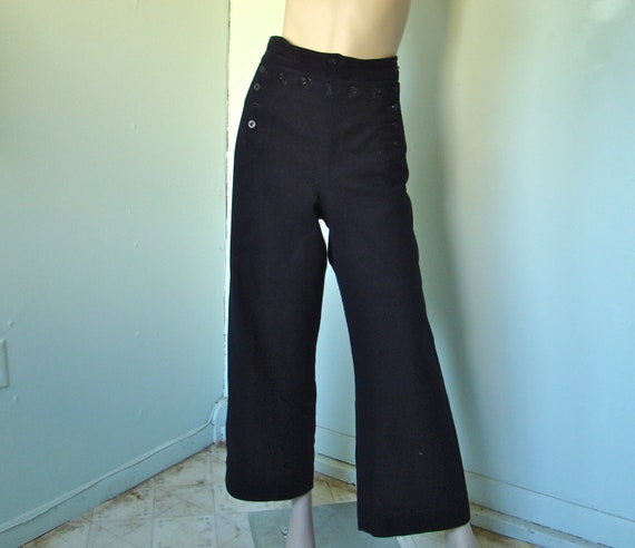 RESERVED Real Sailor Pants Front Button Panel Wide Leg