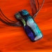 Handmade Dichroic Fused Glass Pendant Necklace ...with cord...