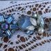 Blue glass and leaf earrings Reserved for kiki Hoffman-Hyatt
