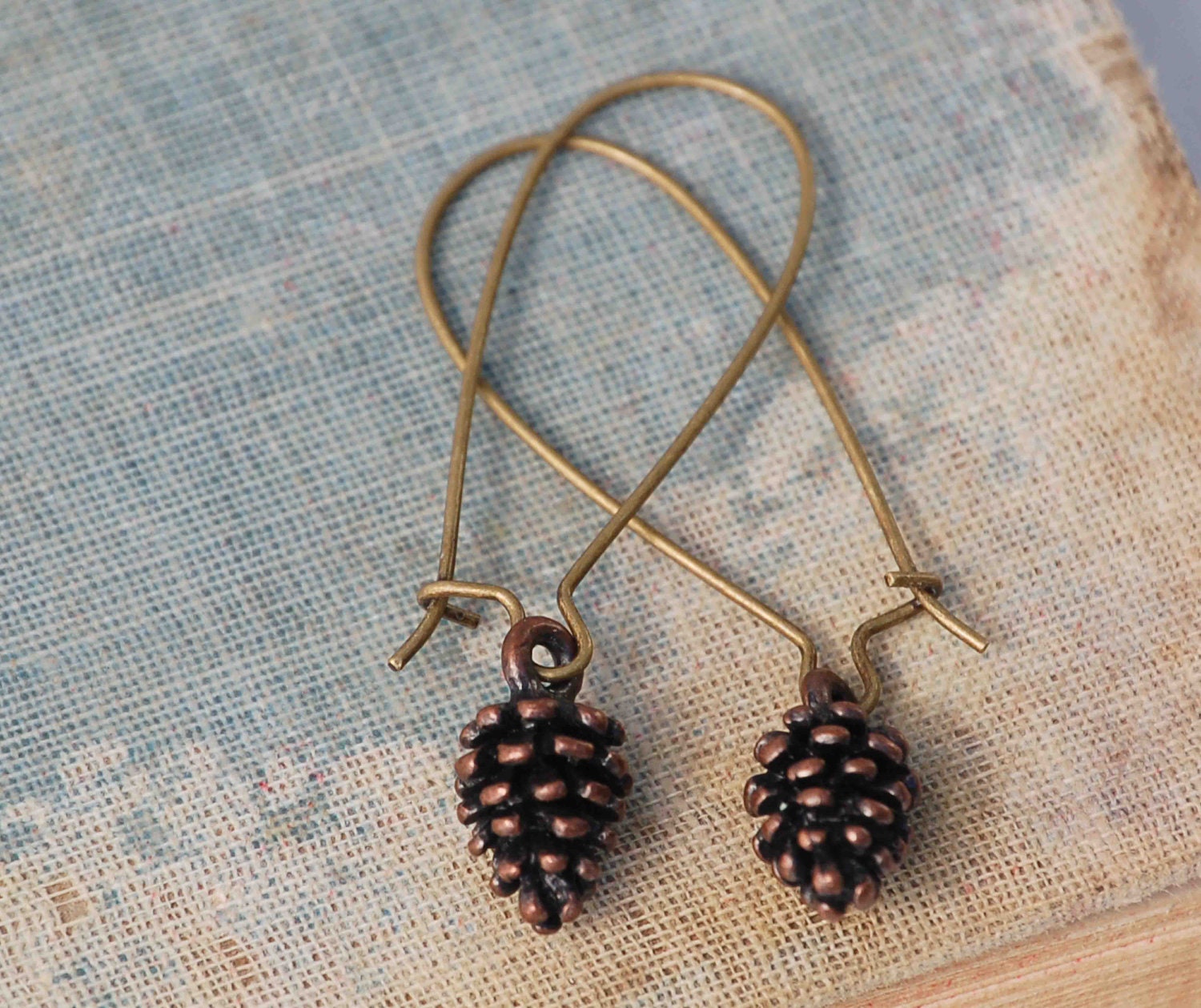 PINE CONE Earrings Forest Woodland Winter by redtruckdesigns