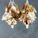 Brown & Gold Earrings, Boro Lampwork Earrings, Unique Glass Earrings, Cluster Earrings, Beadwork Earrings, Beaded Earrings, - Hedgehog