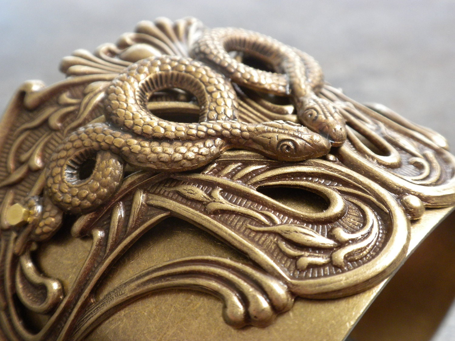 Art Nouveau Jewelry Snake Cuff Bracelet