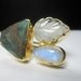 Druzy Ring Gold Vermeil Designed with Agate and Jade