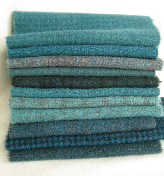 Hand Dyed and Felted Wool Fabric in a Range of by quiltingacres