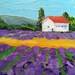 Free Shipping Original Oil Painting Landscape Provence CHATEAU LAVENDER FIELDS Lynne French Villa Art 11x14
