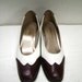 Vintage Shoes, Spectator Pumps, Cordova Brown and White, Wingtip, Woman 7.5 8, Leather, Perforated Edging, California Magdesign, USA, Exec