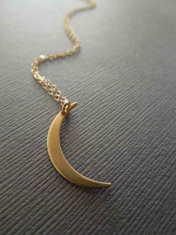 moon necklace gold moon necklace large moon pendant
