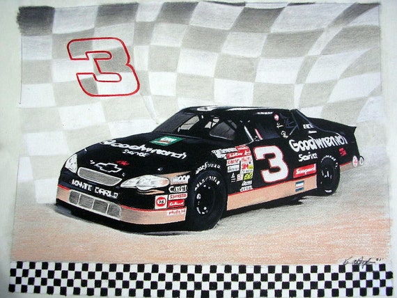 Dale Earnhardt Car Original Drawing