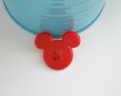 mickey mouse button brooch pin - red - disney - kids