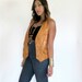 Vintage 70s Caramel Buttery Soft Leather Vest L XL