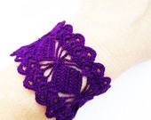 PDF Tutorial  Crochet Pattern,  Lace  Cuff Bracelet,  Wedding Accessory