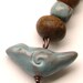 Fat Little Bluebird of Happiness and Beads in Turquoise and brown by Clay Designs by glee