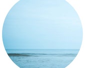 Beach photography beach photograph 12x12 nautical ocean landscape fine art round photo square print modern wall art light blue navy blue