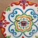 Wall Clock - Multi Color Floral and Swirls Ceramic Plate Wall Clock No. 924 (9 inches)